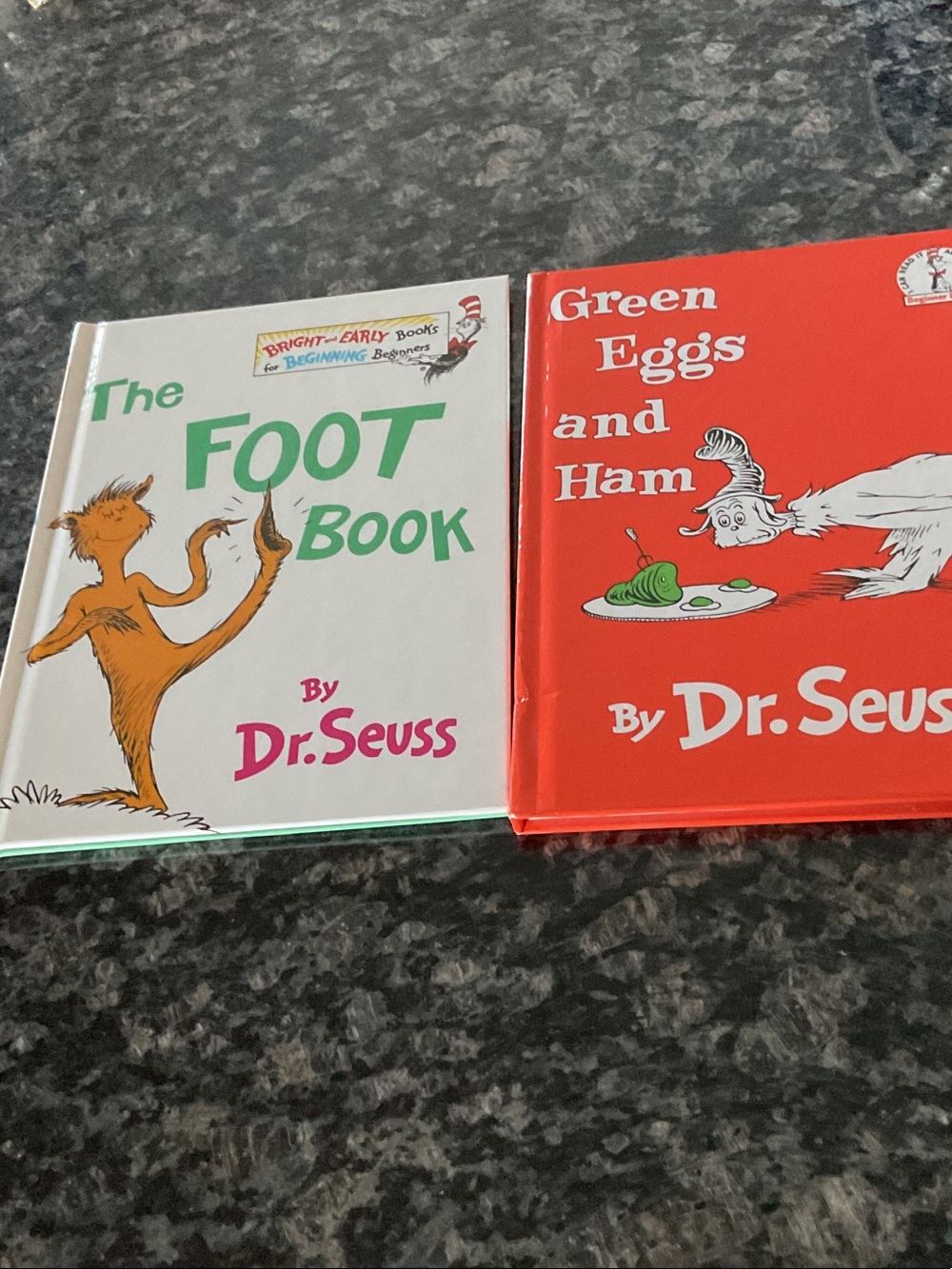 Lot of 2 Dr. Seuss Books. Green Eggs and Ham, The Foot Book